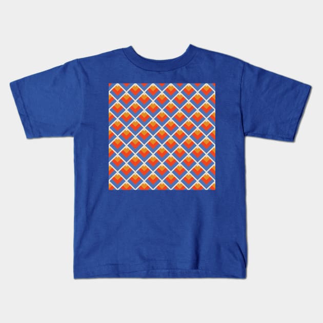 Primary Colors Vintage Diamonds Kids T-Shirt by Carolina Díaz